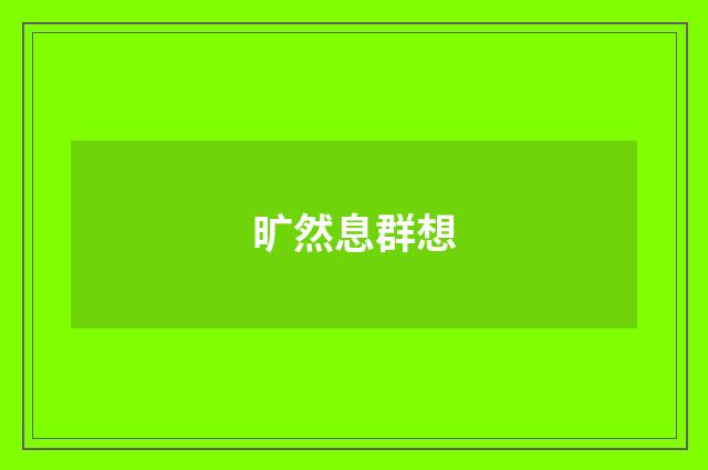 旷然息群想