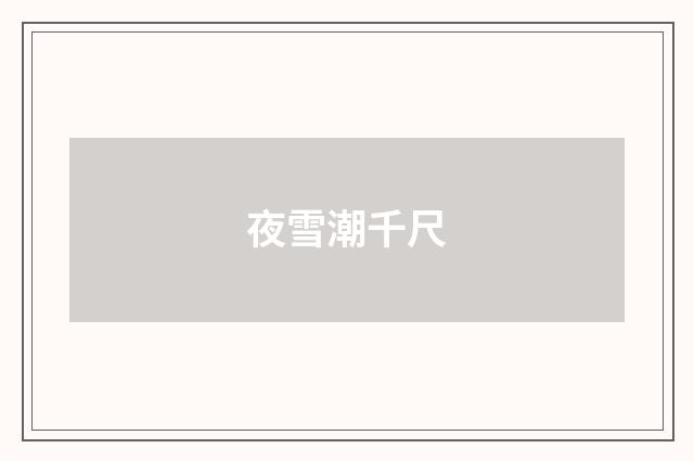 夜雪潮千尺