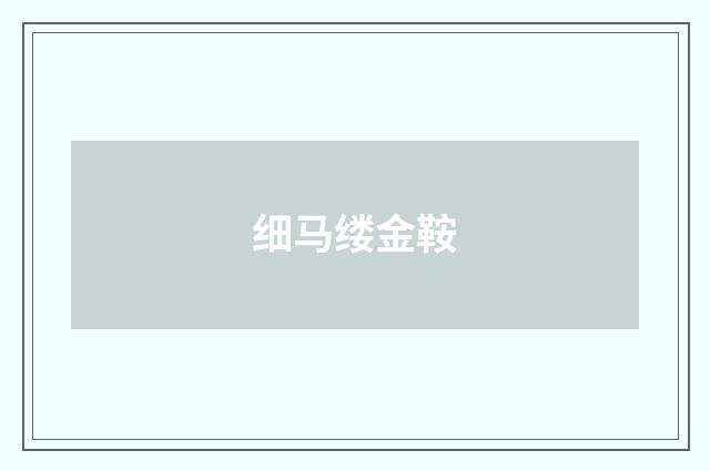 细马缕金鞍