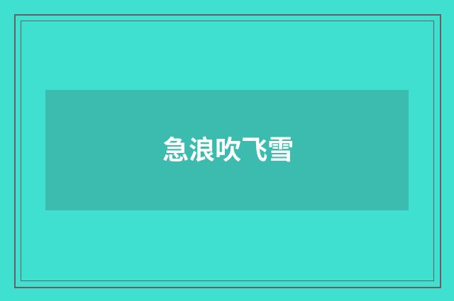 急浪吹飞雪