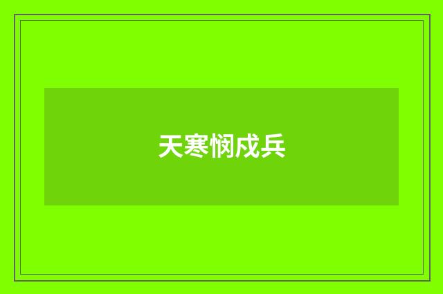 天寒悯戍兵