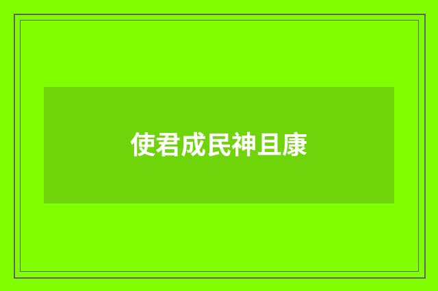 使君成民神且康