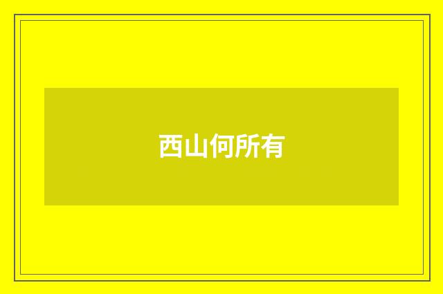 西山何所有