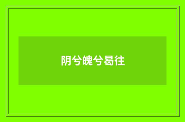 阴兮魄兮曷往