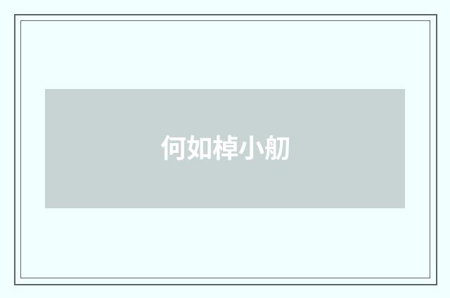 何如棹小舠