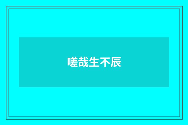 嗟哉生不辰