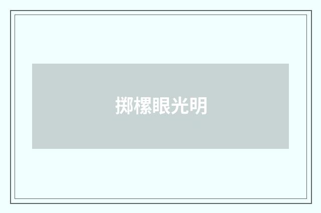 掷樏眼光明