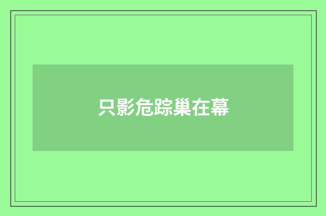 只影危踪巢在幕