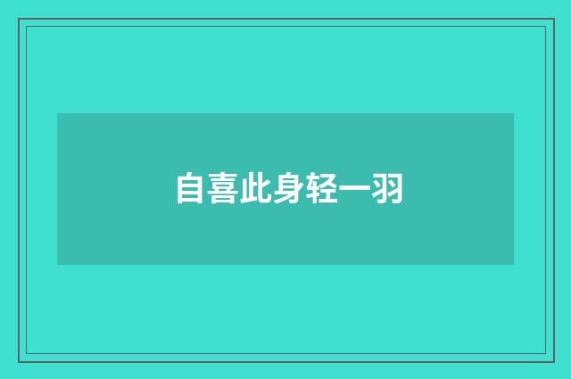 自喜此身轻一羽
