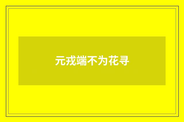 元戎端不为花寻