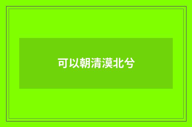 可以朝清漠北兮