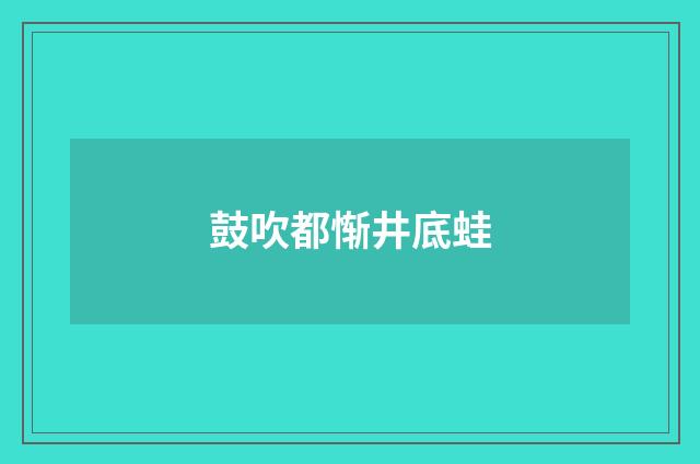 鼓吹都惭井底蛙
