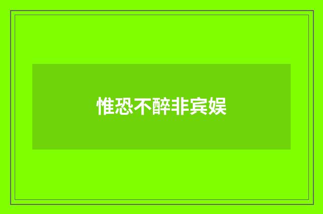 惟恐不醉非宾娱
