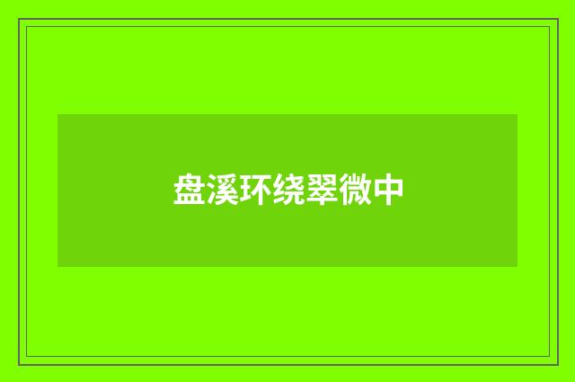 盘溪环绕翠微中