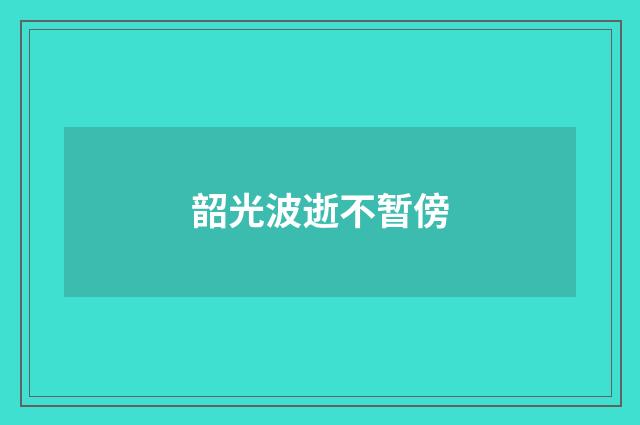韶光波逝不暂傍