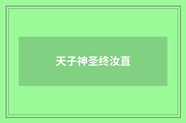 天子神圣终汝直