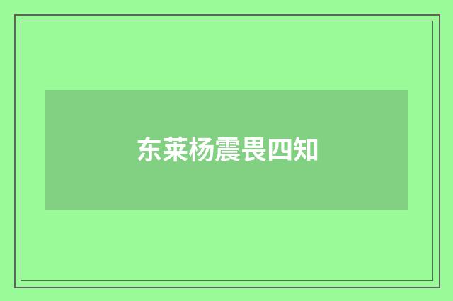 东莱杨震畏四知