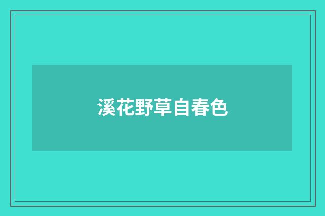 溪花野草自春色