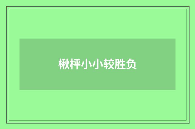 楸枰小小较胜负