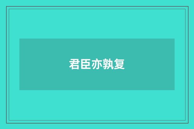 君臣亦孰复