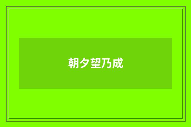 朝夕望乃成