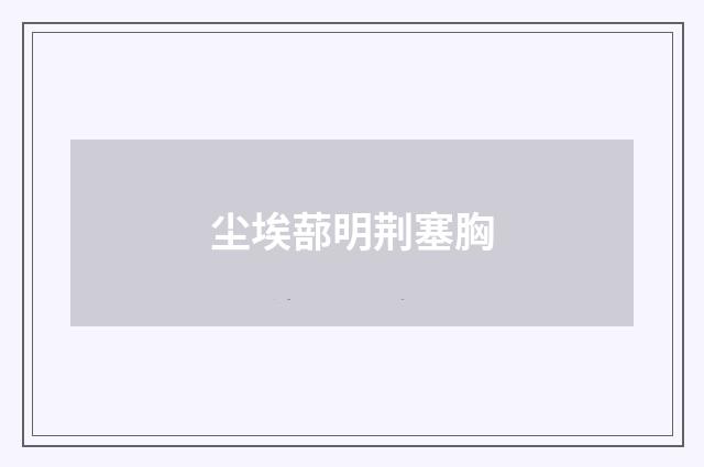 尘埃蔀明荆塞胸