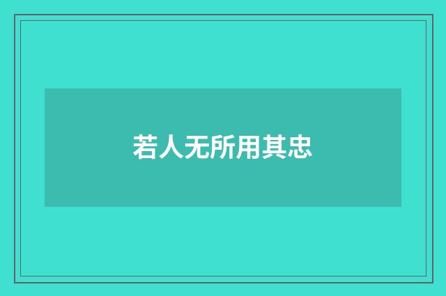 若人无所用其忠