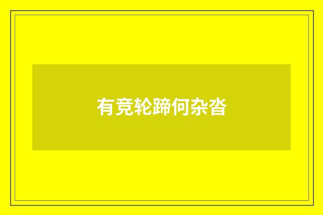 有竞轮蹄何杂沓