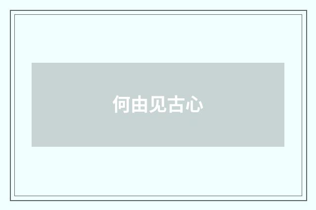何由见古心