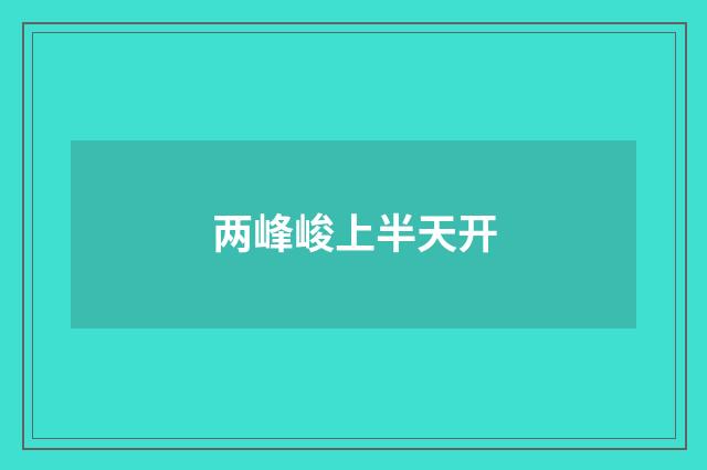 两峰峻上半天开