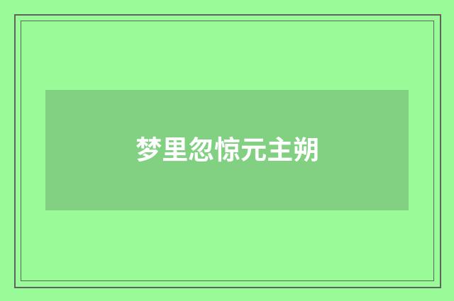 梦里忽惊元主朔