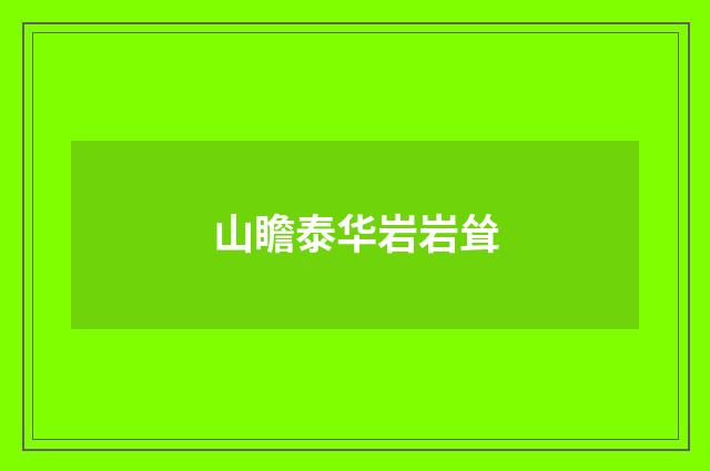 山瞻泰华岩岩耸