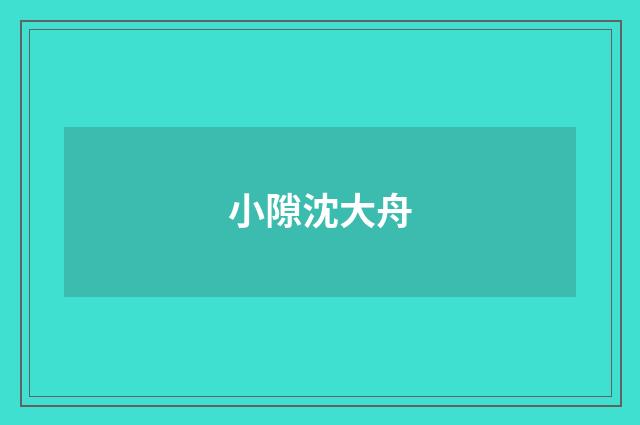 小隙沈大舟