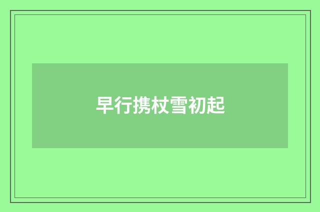 早行携杖雪初起