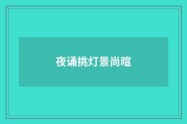 夜诵挑灯景尚暄