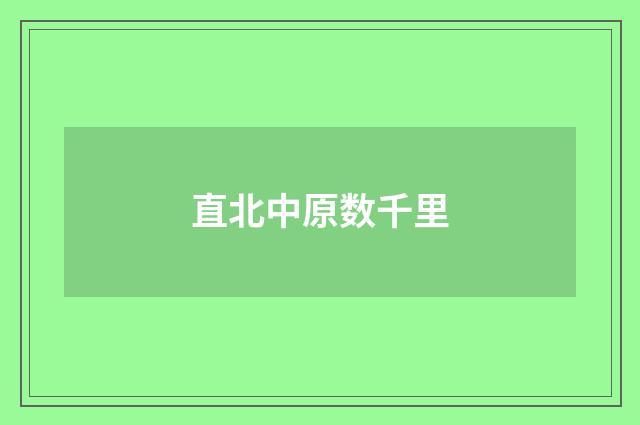 直北中原数千里