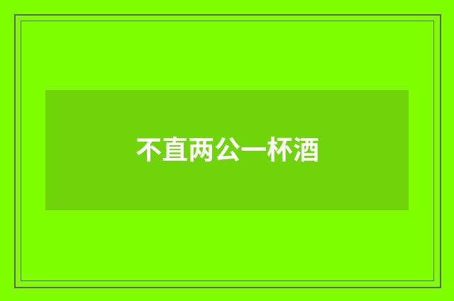 不直两公一杯酒