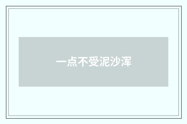 一点不受泥沙浑