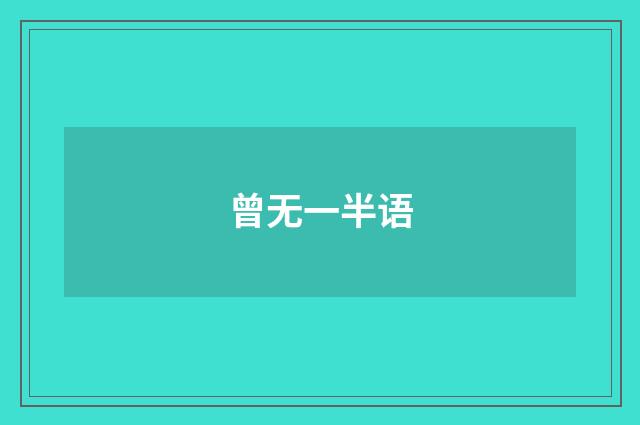 曾无一半语