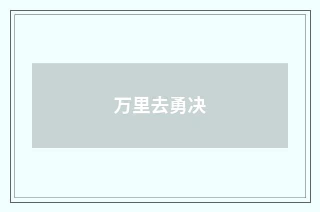 万里去勇决