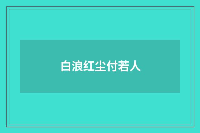 白浪红尘付若人
