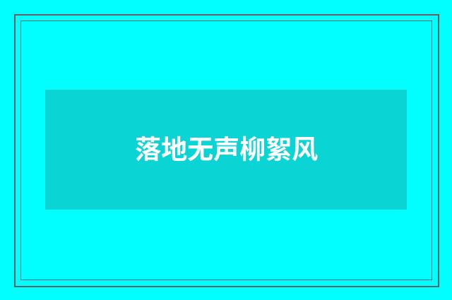 落地无声柳絮风