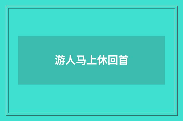 游人马上休回首
