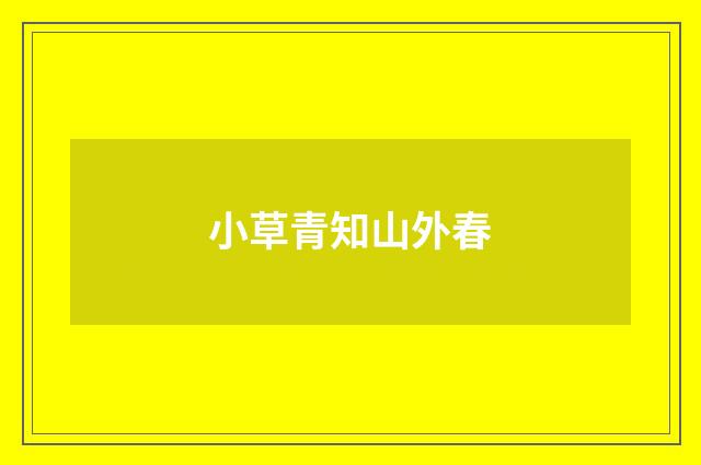 小草青知山外春