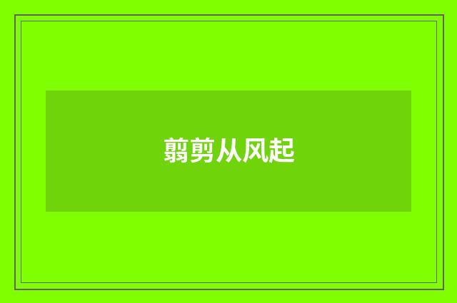 翦剪从风起