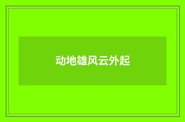 动地雄风云外起