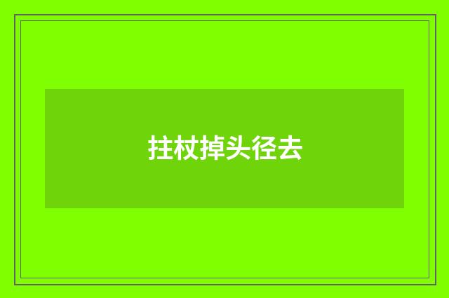 拄杖掉头径去