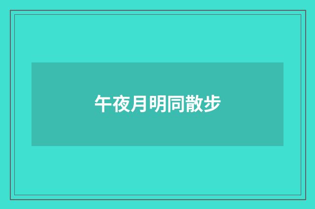 午夜月明同散步