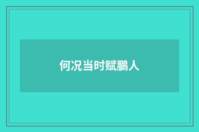 何况当时赋鵩人