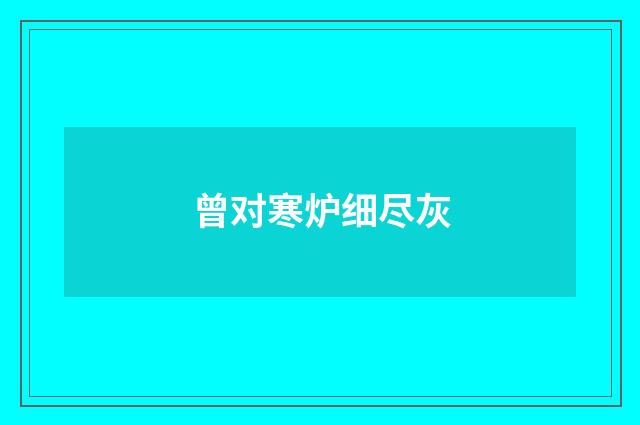 曾对寒炉细尽灰